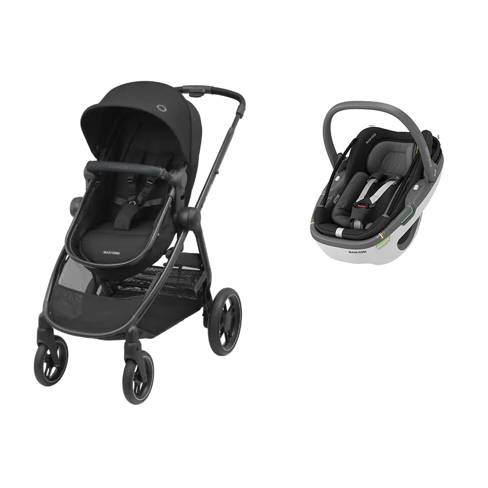 [DUO] Zelia 3 + Coral 360 Essential Black Maxi Cosi