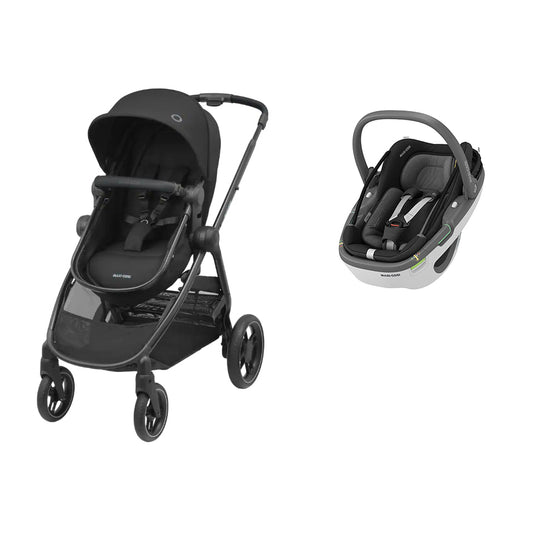 [DUO] Zelia 3 + Coral 360 Essential Black Maxi Cosi