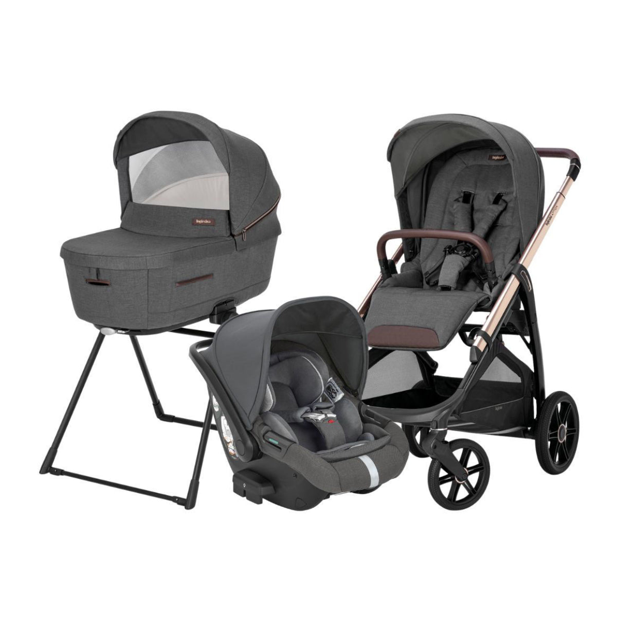 Trio Aptica Darwin Recline - Sistema Quattro  VELVET GREY Inglesina