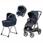 Trio Veloce TC + Culla Belvedere + Primo Viaggio Lounge BLUE SHINE Peg-Perego