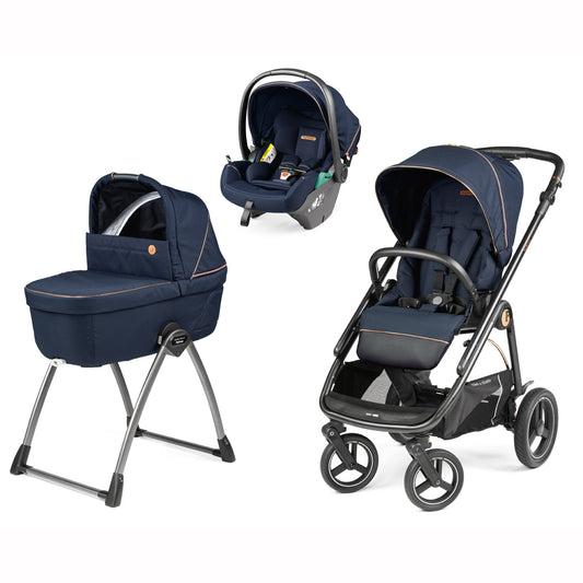 Trio Veloce TC + Culla Belvedere + Primo Viaggio Lounge BLUE SHINE