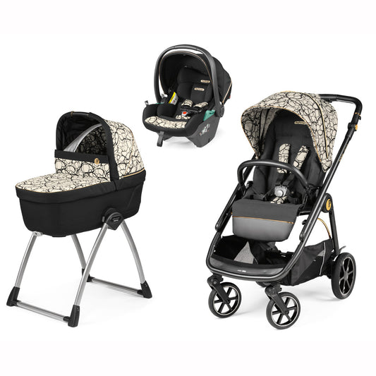 Trio Veloce + Culla Belvedere + Primo Viaggio Lounge GRAPHIC GOLD Peg-Perego