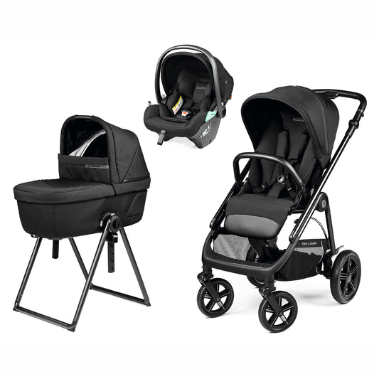 Trio Veloce TC + Culla Belvedere + Primo Viaggio Lounge TRUE BLACK Peg Perego