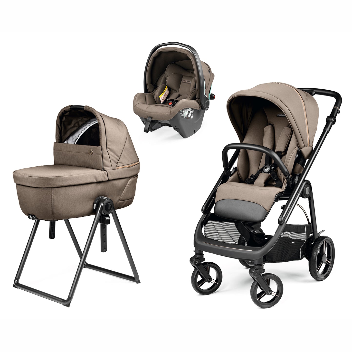 Trio Veloce + Culla Belvedere + Primo Viaggio SLK PINE BARK Peg Perego