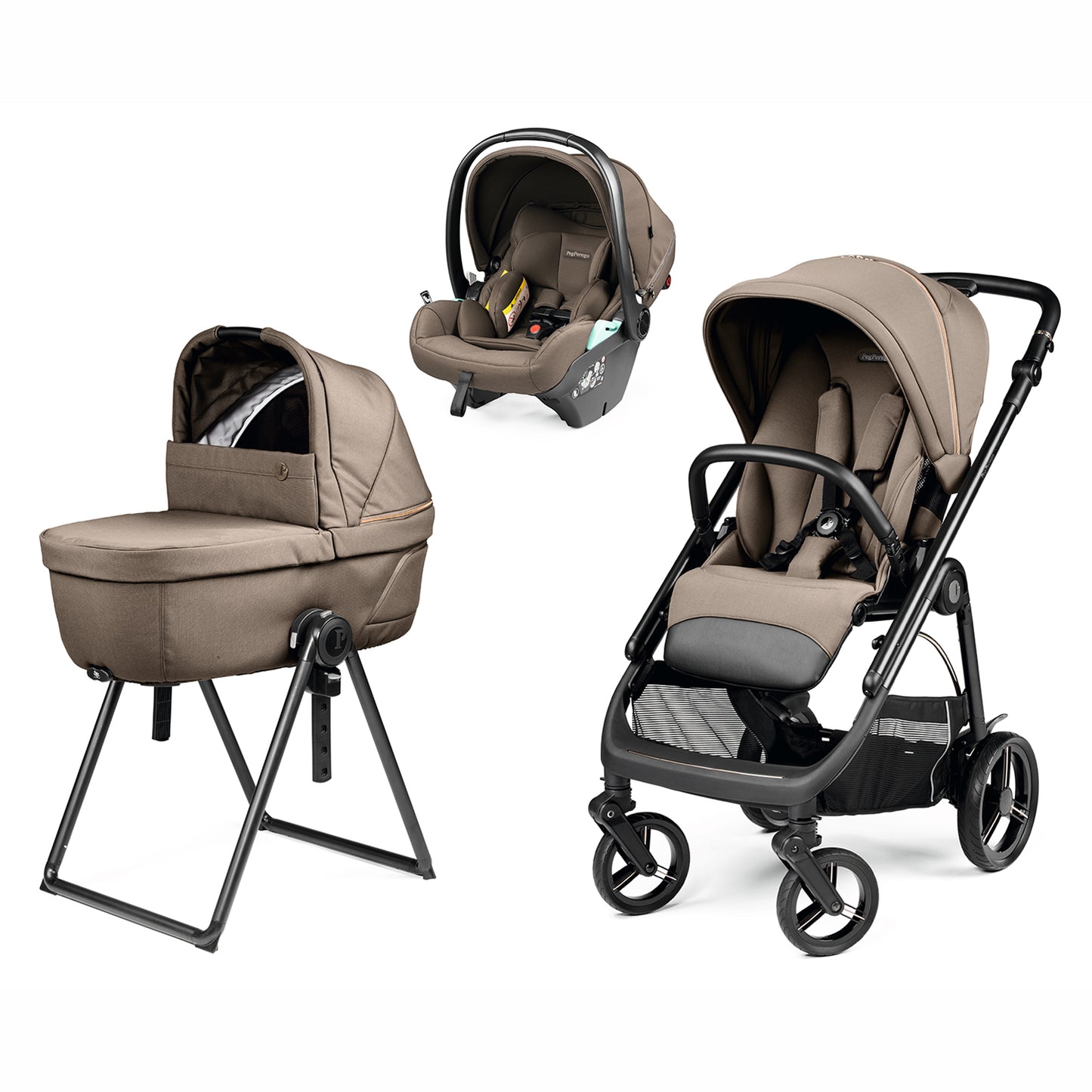 Trio Veloce + Culla Belvedere + Primo Viaggio Lounge PINE BARK Peg Perego