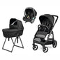 Trio Veloce + Culla Belvedere + Primo Viaggio Lounge TRUE BLACK Peg Perego