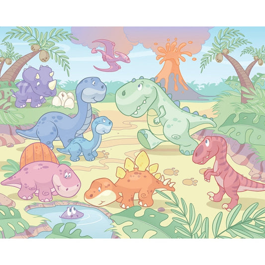 12 panel mural - BABY DINO WORLD Walltastic